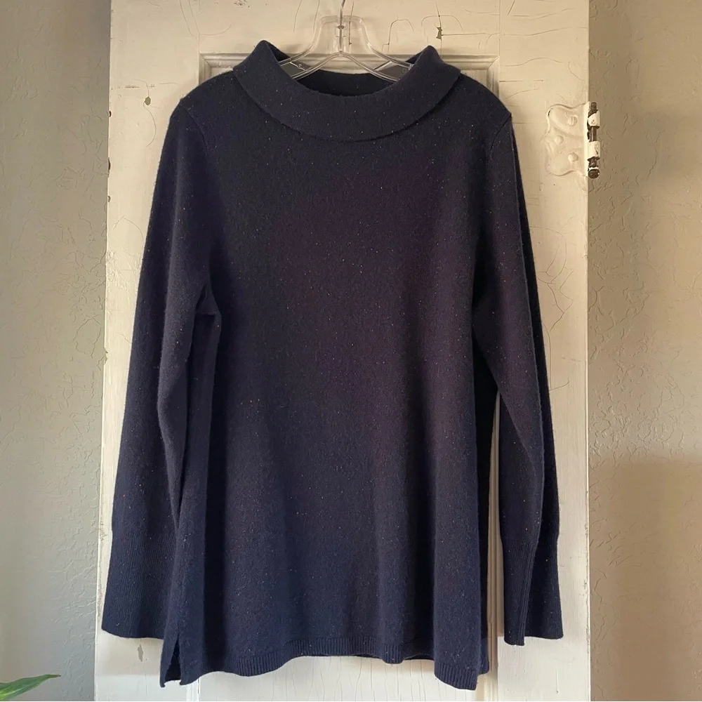 Talbots Classic Navy Cowl Sweater